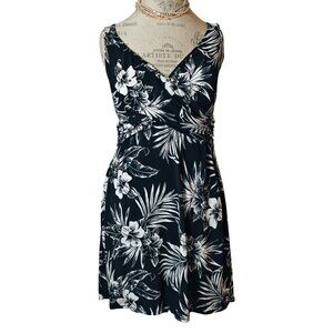 Suddenly Slim Womens 2X Swim Dress Tummy Control Black White Shelf Bra (18W-20W)